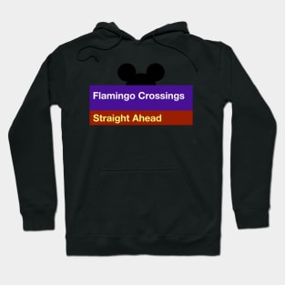 Flamingo Crossings Sign Hoodie